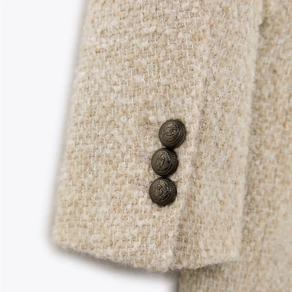 Zara Longline Wool Blend Bouclé Blazer - Picture 17 of 17